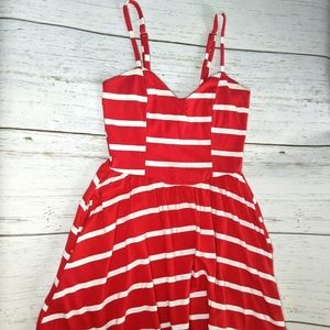 Red striped dress w/pockets